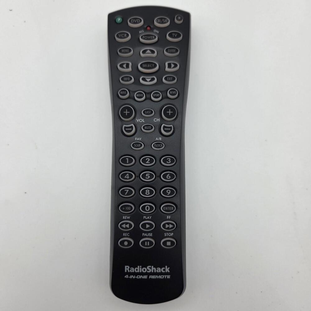 RadioShack 4-In-One Universal Remote Control 15- 2102 For DVD/TV/VCR - Tested